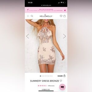 NWT Hello Molly Summery Dress Bronze